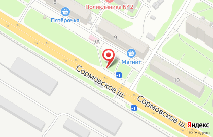 Указатель системы городского ориентирования №5999 по ул.Сормовское шоссе, д.9 р на карте