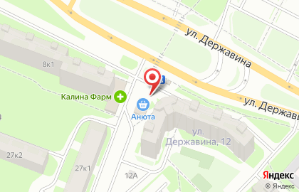 Киоск по продаже овощей и фруктов в Великом Новгороде на карте