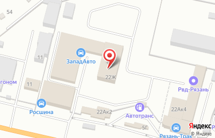 Центр ремонта агрегатов ЗападАвто на Рязанской улице на карте