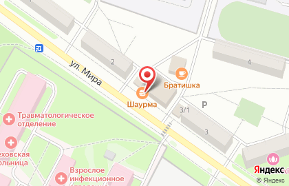 Супермаркет Пятёрочка на улице Мира в Чехове на карте