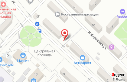 Продовольственный магазин на Центральной улице на карте