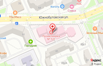 Консультативно-диагностическая поликлиника №121 на Южнобутовской улице на карте