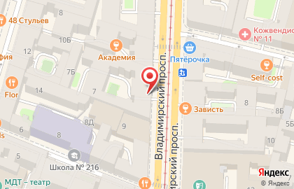 Пекарня Bengel на Владимирском проспекте на карте