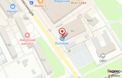 Магазин вкусной еды Eurospar в Центральном районе на карте