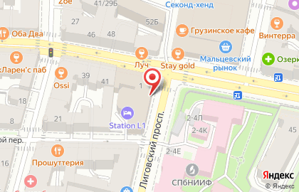 Отель Station L1 на метро Чернышевская на карте