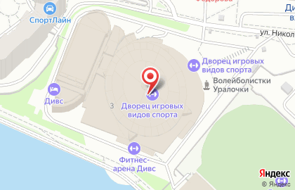 Дворец игровых видов спорта в Екатеринбурге на карте