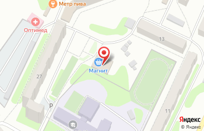 Универсам на улице Полины Осипенко на карте