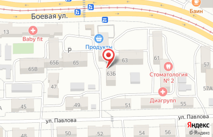 Продовольственный магазин в Октябрьском районе на карте