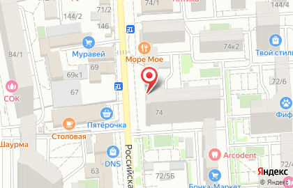 Зоомагазин Барсик на Российской улице, 74 на карте