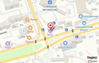 Отделение службы доставки Boxberry на проспекте Али-Гаджи Акушинского на карте