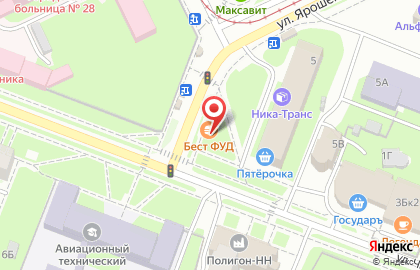 Продовольственный магазин Тандем в Московском районе на карте