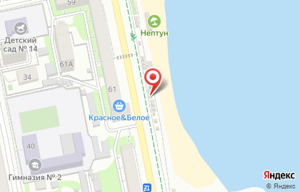 Пляж Нептун в Новороссийске на карте