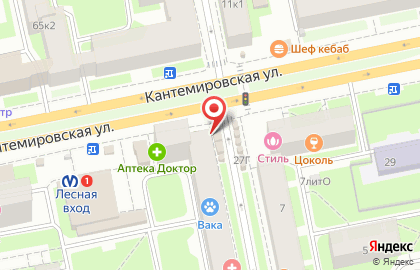 Магазин цветов на Кантемировской, 27а на карте