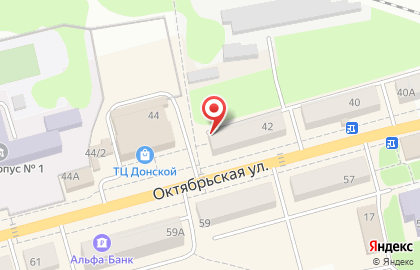 Микрокредитная компания Центрофинанс на Октябрьской улице в Донском на карте