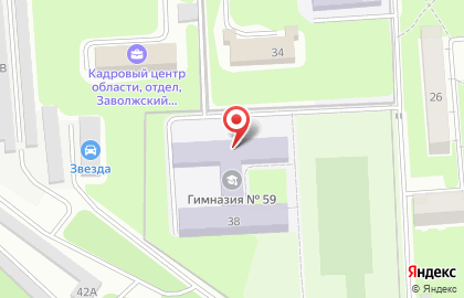 Гимназия №59 в Заволжском районе на карте