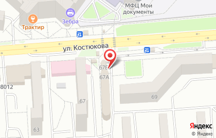 Магазин овощей и фруктов на улице Костюкова на карте