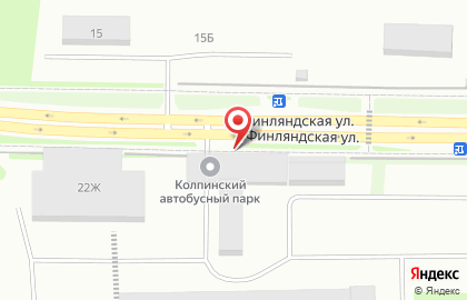 Колпинский автобусный парк на Финляндской улице на карте