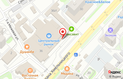 Ресторан Европа на улице Богдана Хмельницкого на карте
