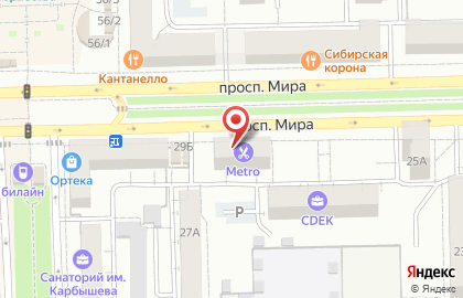 Магазин разливного пива Bavaria в Советском округе на карте
