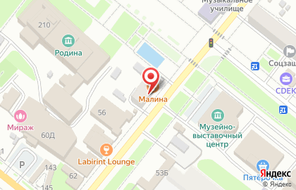 Кафе Малина, кафе на Московской улице на карте