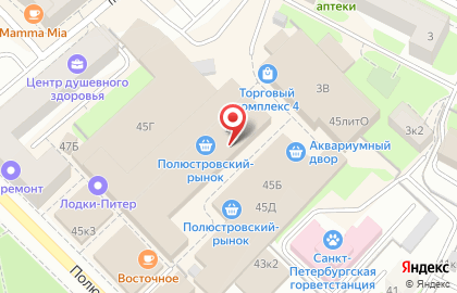 Гипермаркет одежды и обуви для всей семьи Глобус на Полюстровском проспекте на карте