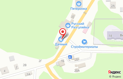 Продуктовый магазин Дачный на Садовой улице на карте