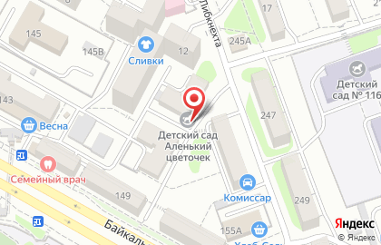Частный детский сад Обыкновенное чудо на Байкальской улице на карте