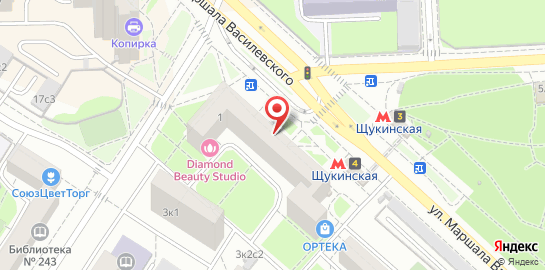 Ортопедический салон ОРТЕКА на метро Щукинская на карте