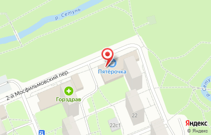 Супермаркет Пятёрочка на улице Пырьева на карте