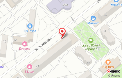 Мебельный магазин Хозяюшка на улице Комарова на карте