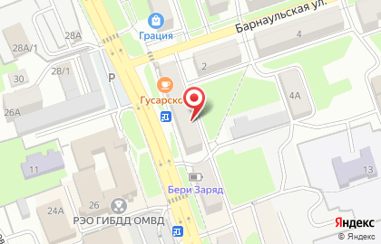 Гусарское на карте
