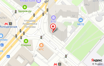 Банк ВТБ на Ярцевской, 32 на карте