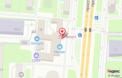 Супермаркет Магнит в Красногвардейском районе на карте