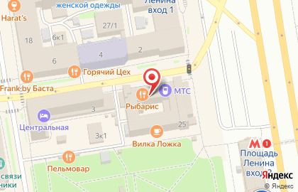 НовосибирскШтамп на улице Ленина на карте