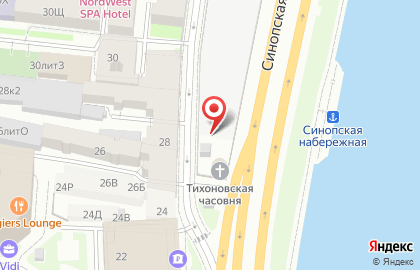 Парковка Санкт-Петербурга на Синопской Набережной на карте