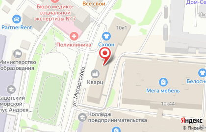 Торговая фирма Боварис на улице Мусоргского на карте