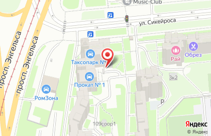 Автошкола 4 Колеса на метро Озерки на карте