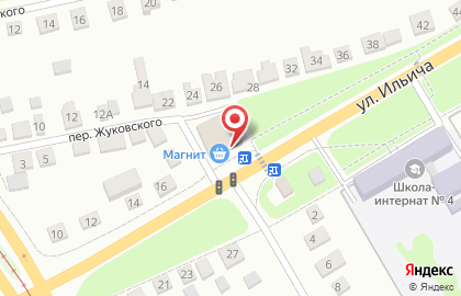 Супермаркет Магнит в Железнодорожном районе на карте