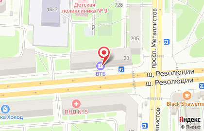 Банкомат ВТБ на шоссе Революции на карте