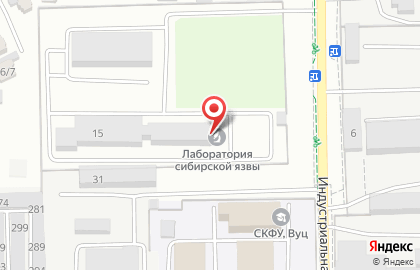 Ставропольский научно-исследовательский противочумный институт Роспотребнадзора на Индустриальной улице на карте