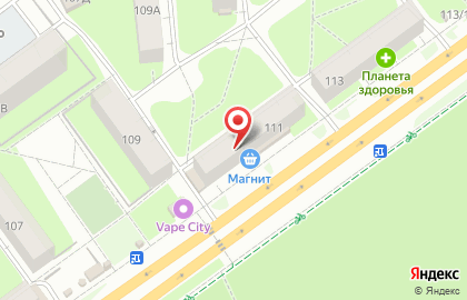 Супермаркет Магнит у дома на улице Маршала Рыбалко на карте