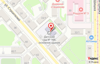 Детский сад №168 на улице Строителей на карте