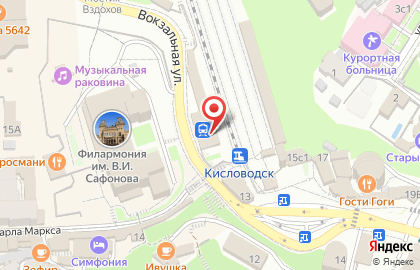 Железнодорожный вокзал Железнодорожный вокзал в Кисловодске на карте