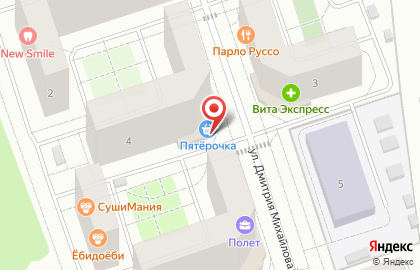 Супермаркет Пятёрочка в Москве на карте