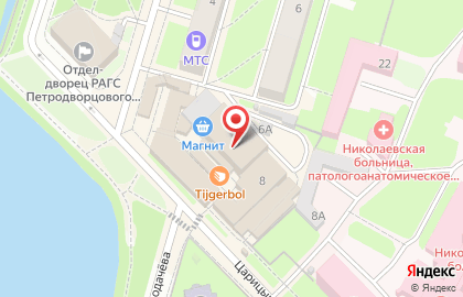 Киоск по продаже хлебобулочных изделий в Петродворцовом районе на карте