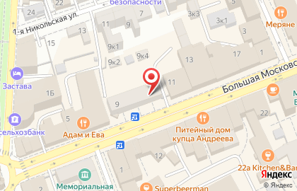 Продуктовый магазин Любимый на Большой Московской улице на карте