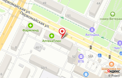 Пастеже на Первомайской улице на карте