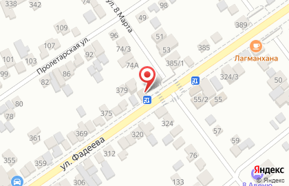Цветочный магазин Мак Красный на улице им. Фадеева на карте