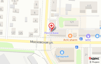 Магазин Мясной прилавок на Московской улице на карте