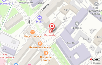 Медицинский центр Евро-Мед на станции метро Маяковская на карте